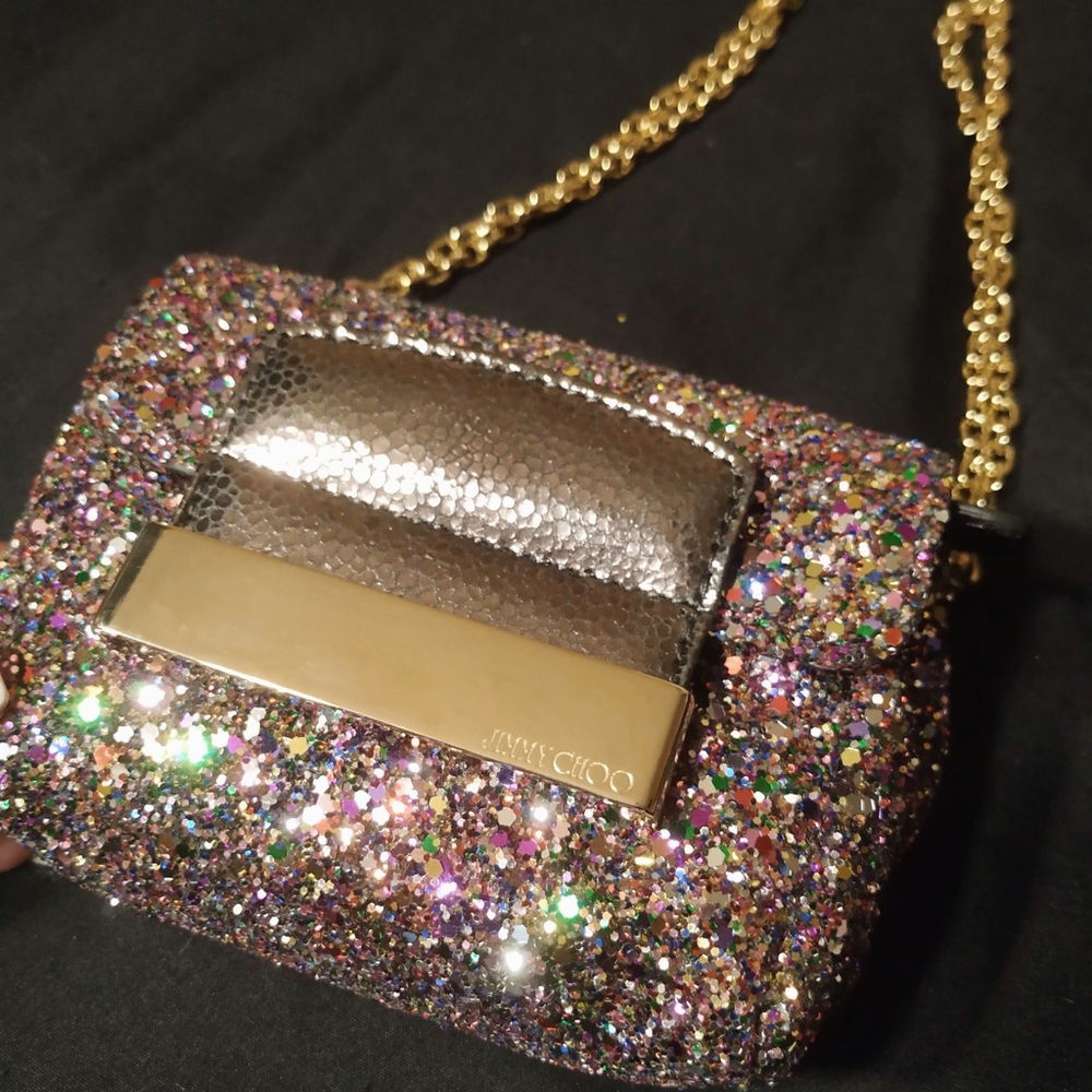 ✨💕(SOLD)AUTHENTIC Jimmy Choo Mini Glitter Bag✨💕 - Picture 6 of 15